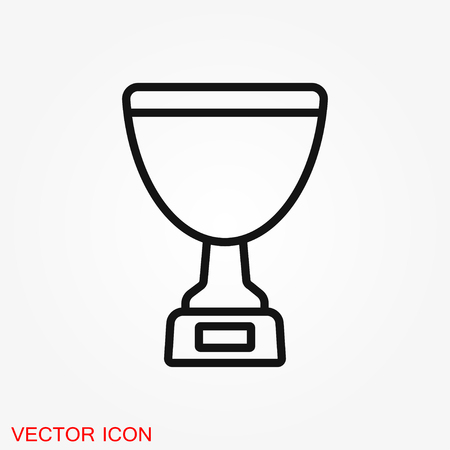 Trophy cup vector icon. Sport competition silhouette symbol. Vector illustration.のイラスト素材