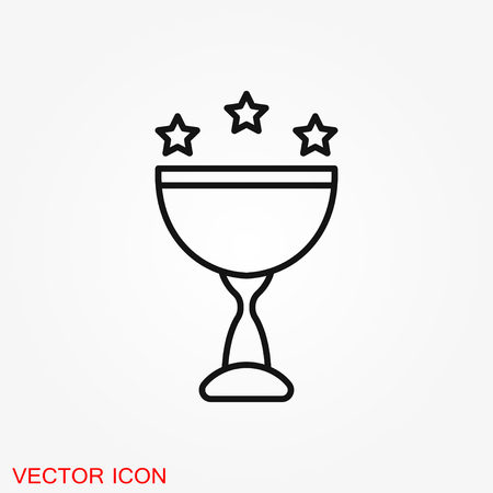 Trophy cup vector icon. Sport competition silhouette symbol. Vector illustration.のイラスト素材