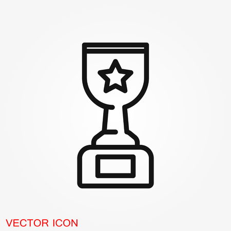 Trophy cup vector icon. Sport competition silhouette symbol. Vector illustration.のイラスト素材