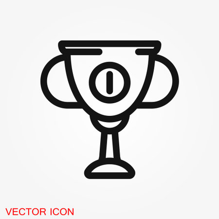 Trophy cup vector icon. Sport competition silhouette symbol. Vector illustration.のイラスト素材