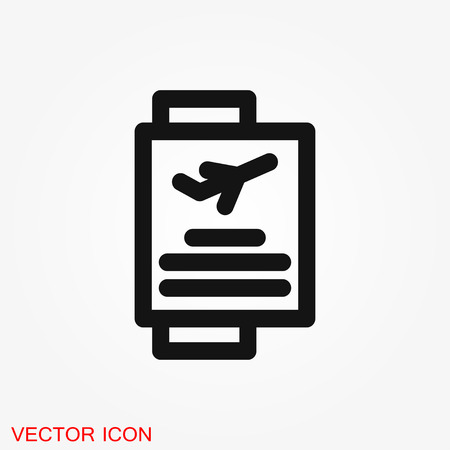 Travel documents icon, passport with tickets flat icon isolated. Concept travel and tourism. Vector illustration.のイラスト素材