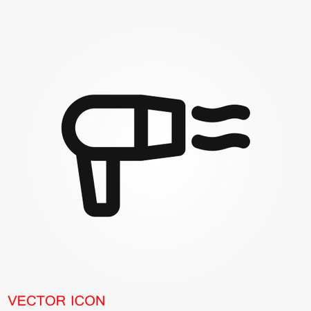 Hairdryer vector icon. Hair drying symbol, modern UI symbolのイラスト素材