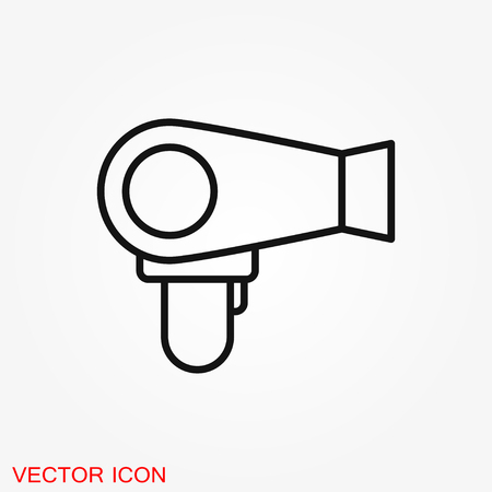Hairdryer vector icon. Hair drying symbol, modern UI symbolのイラスト素材