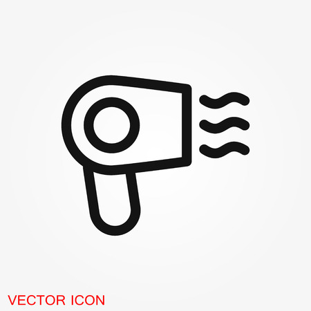 Hairdryer vector icon. Hair drying symbol, modern UI symbolのイラスト素材