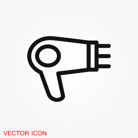 Hairdryer vector icon. Hair drying symbol, modern UI symbolのイラスト素材
