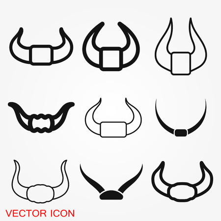 Bull horns icon logo, illustration, vector sign symbol for designのイラスト素材
