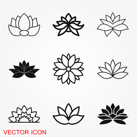 Lotus icon logo, illustration, vector sign symbol for designのイラスト素材