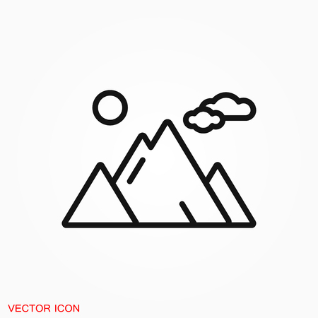 Mountain icon logo, vector sign symbol for designのイラスト素材