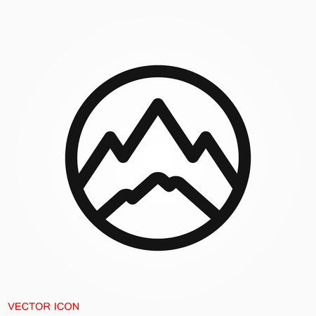 Mountain icon logo, vector sign symbol for designのイラスト素材