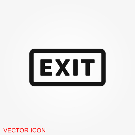 The exit icon. Logout and output logo, illustration, vector sign symbol for designのイラスト素材