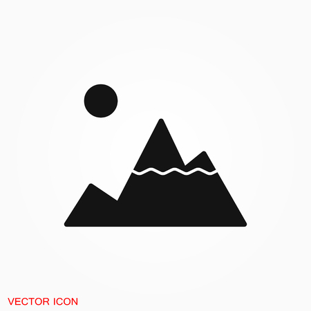 Mountain icon logo, vector sign symbol for designのイラスト素材