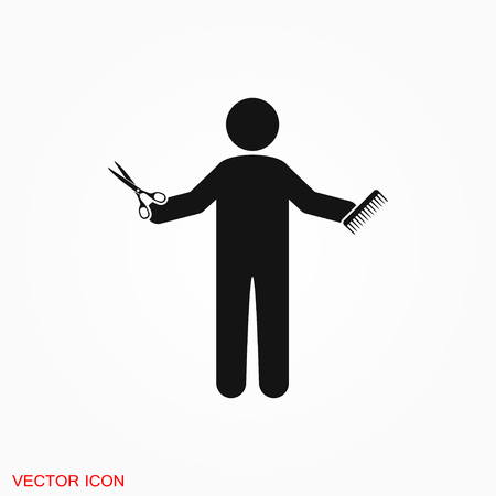 Hairdresser icon logo, vector sign symbol for designのイラスト素材