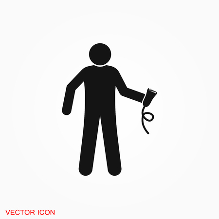 Hairdresser icon logo, vector sign symbol for designのイラスト素材