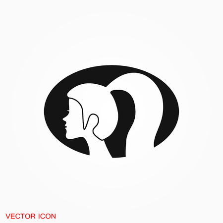 Hairstyle icon. Logo, illustration, vector sign symbol for designのイラスト素材