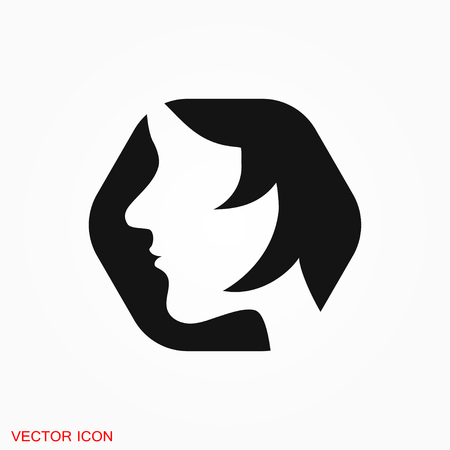 Hairstyle icon. Logo, illustration, vector sign symbol for designのイラスト素材