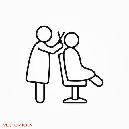 Hairdresser icon logo, vector sign symbol for designのイラスト素材