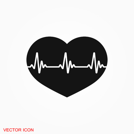 Heartbeat icon logo, vector sign symbol for designのイラスト素材