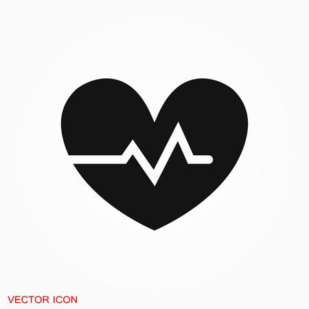 Heartbeat icon logo, vector sign symbol for designのイラスト素材