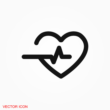 Heartbeat icon logo, vector sign symbol for designのイラスト素材