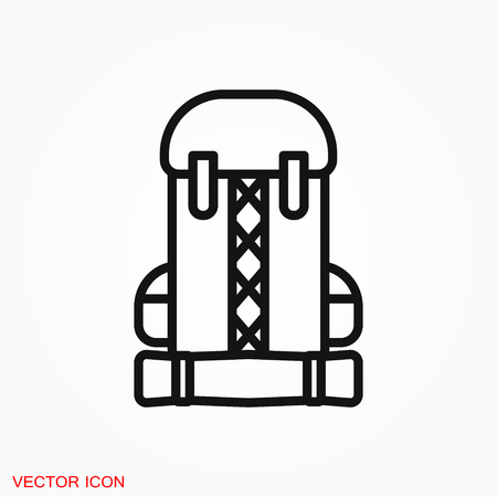 Backpack icon logo, vector sign symbol for designのイラスト素材