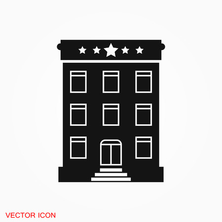 Hotel icon logo, vector sign symbol for designのイラスト素材