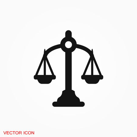 Scales of justice icon logo, vector sign symbol for designのイラスト素材