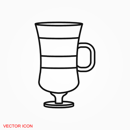 Latte coffee icon. logo, vector sign symbol for designのイラスト素材