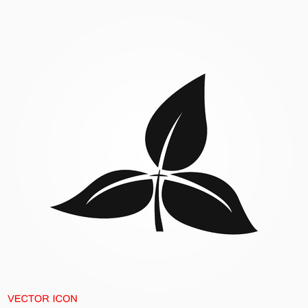 Leaf icon vector, isolated on background, leaves of trees and plantsのイラスト素材