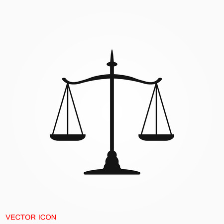 Scales of justice icon logo, vector sign symbol for designのイラスト素材