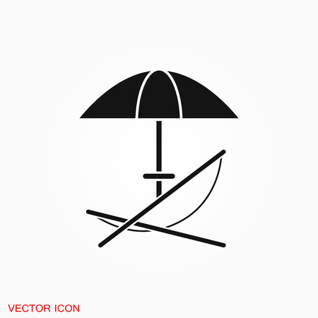 Chaise lounge icon logo, vector sign symbol for designのイラスト素材