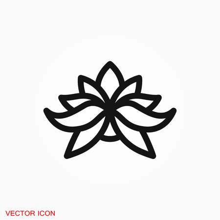 Lotus icon logo, vector sign symbol for designのイラスト素材