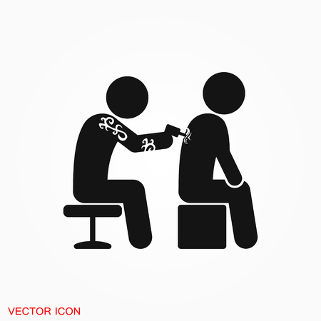Body tattoo icon logo, vector sign symbol for designのイラスト素材