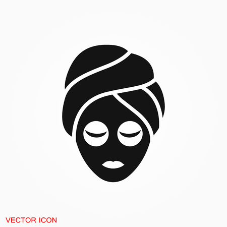Facial mask icon logo, vector sign symbol for designのイラスト素材
