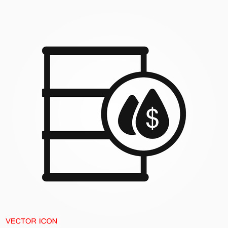 Oil drum container icon logo, vector sign symbol for designのイラスト素材