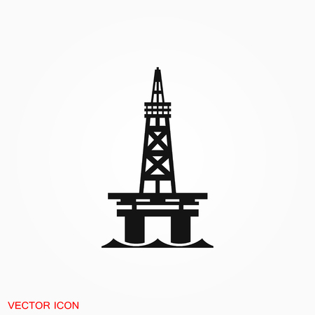 Oil platform iconfuel production logo, vector sign symbol for designのイラスト素材