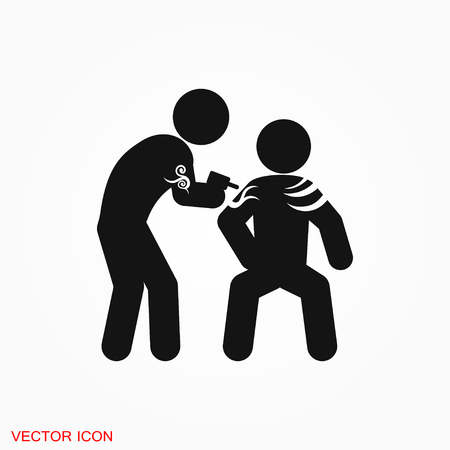 Body tattoo icon logo, vector sign symbol for designのイラスト素材