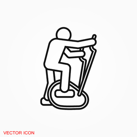 Elliptical machine gym icon, vector sign symbolのイラスト素材