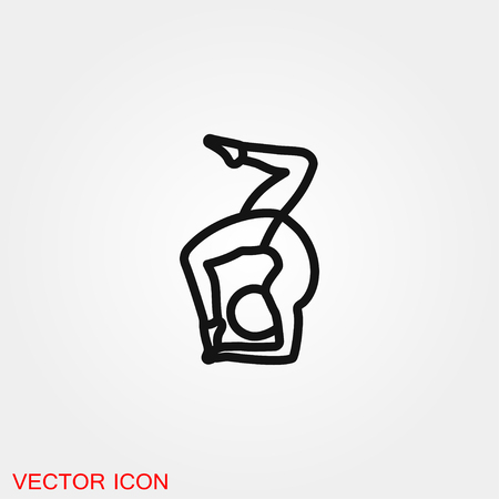 Yoga Fitness Icon vector sign symbolのイラスト素材