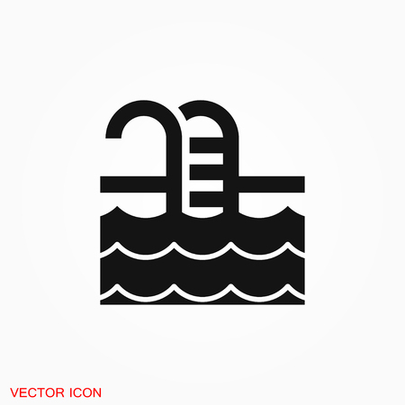 Pool flat icon vector sign symbolのイラスト素材