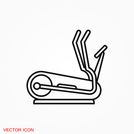 Elliptical machine gym icon, vector sign symbolのイラスト素材