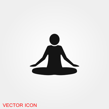 Yoga Fitness Icon vector sign symbolのイラスト素材