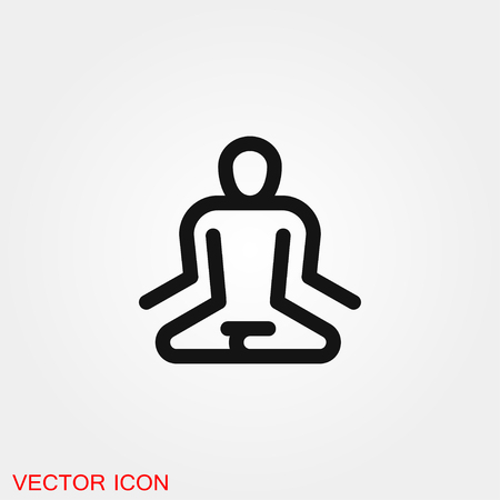 Yoga Fitness Icon vector sign symbolのイラスト素材