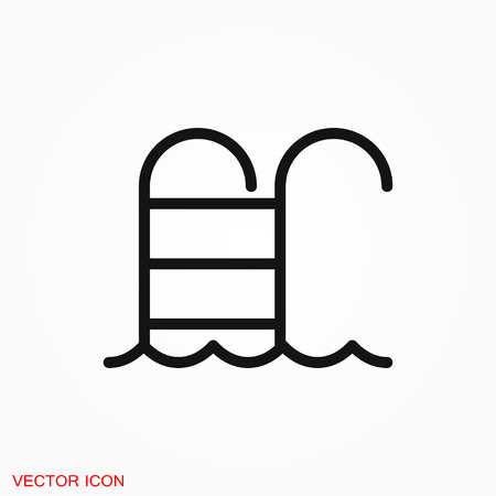 Pool flat icon vector sign symbolのイラスト素材