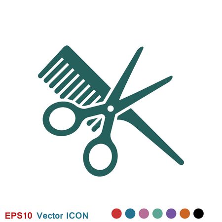 Barber icon vector, salon hair dryer, hair curler for web and mobileのイラスト素材