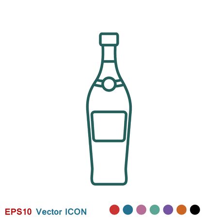 Bottle icon flat sign for mobile concept and web design. Drink Bottle for fitness solid icon. Symbol, logo illustrationのイラスト素材
