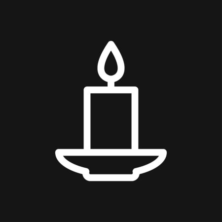 Candle line icon. Candles, holder, flame. Light conceptのイラスト素材