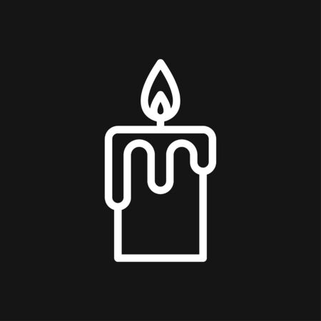 Candle line icon. Candles, holder, flame. Light conceptのイラスト素材