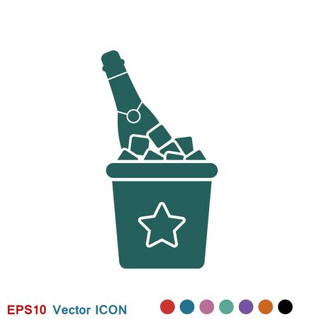 Glass of champagne icon, celebration concept icon on white backgroundのイラスト素材