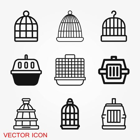 Bird cage icon for your design, logo. Vector illustration. Editable Stroke.のイラスト素材