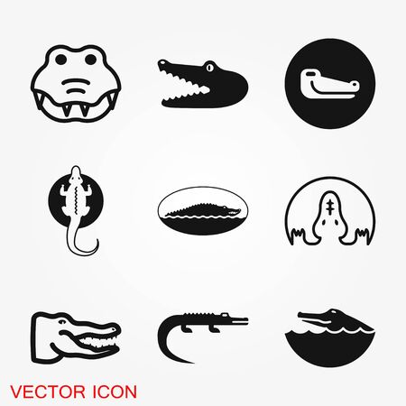 Crocodile icon. zoo animal flat design. vector illustrationのイラスト素材